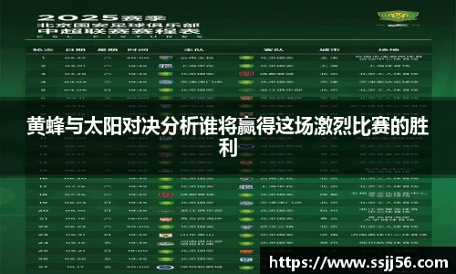 黄蜂与太阳对决分析谁将赢得这场激烈比赛的胜利